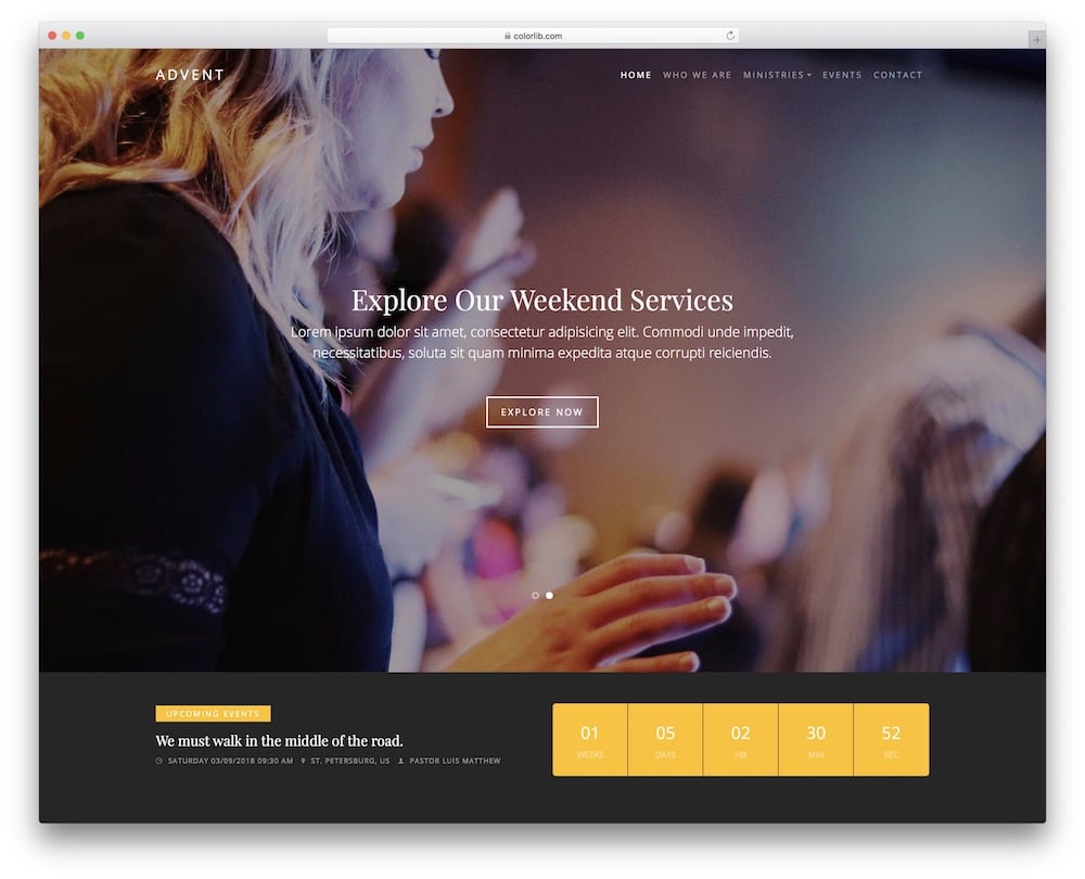 advent free church website template