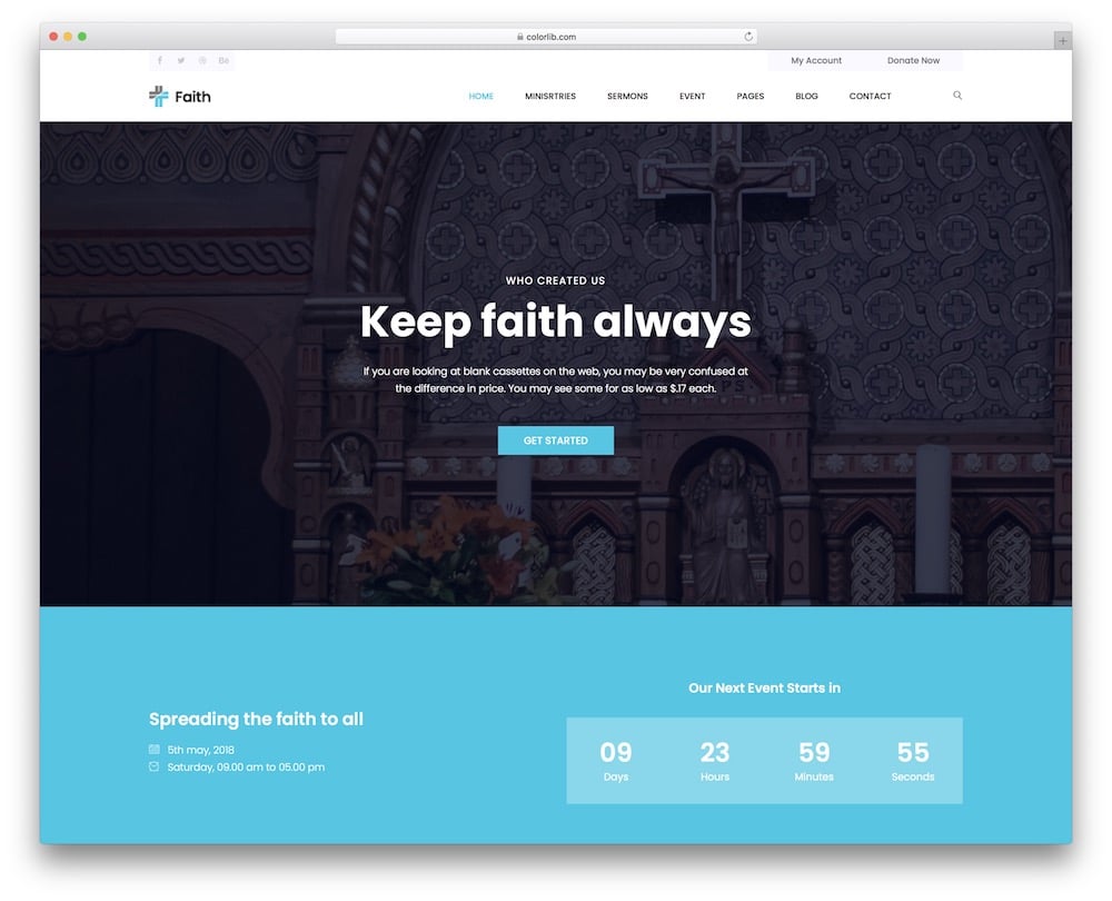 faith free religious website template