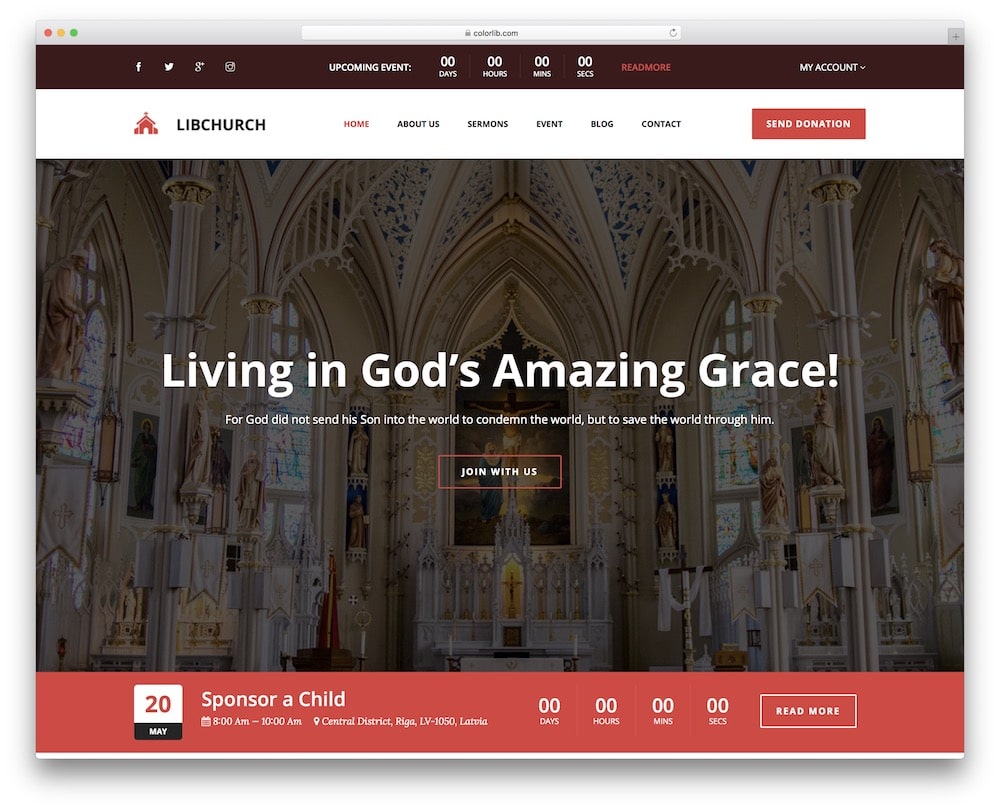 libchurch free html church website template