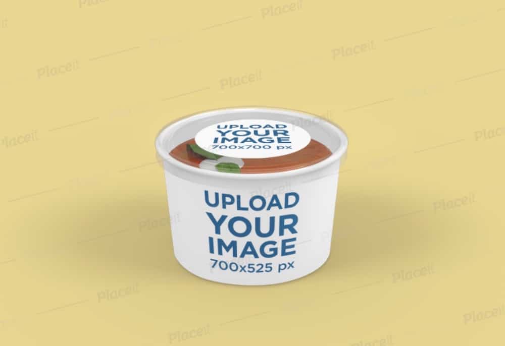 food packaging mockup of a soup bowl