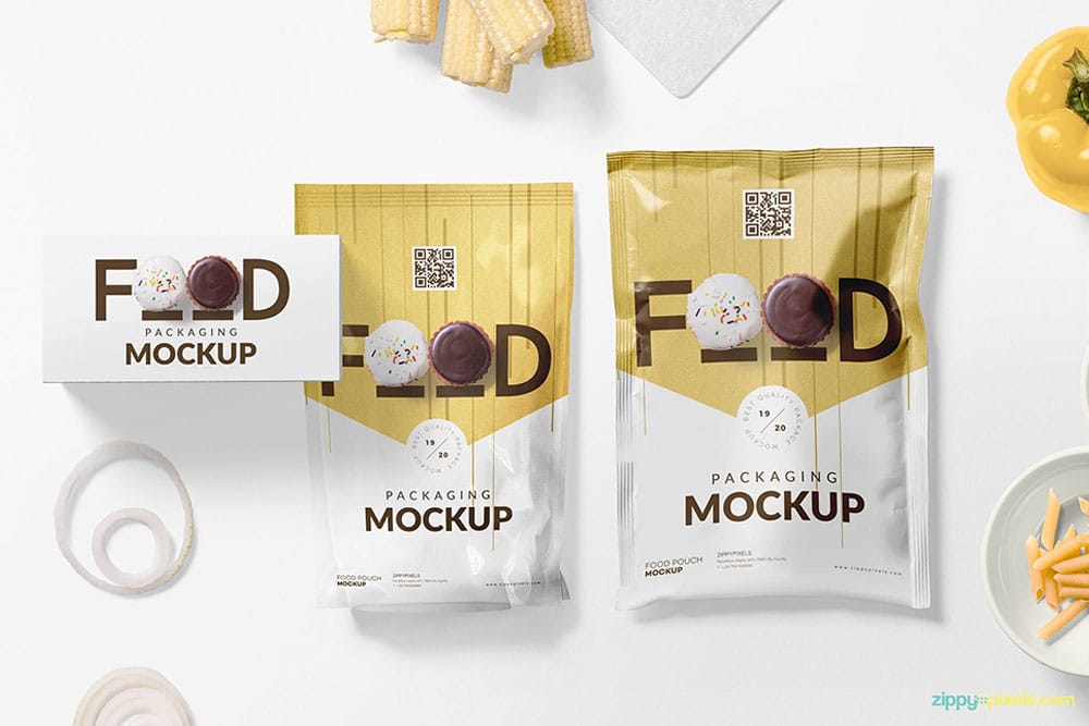 food packaging mockup set in psd