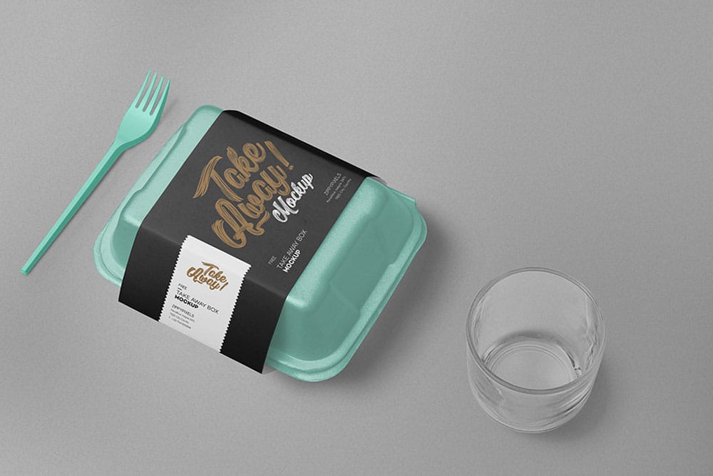 free disposable food packaging mockup