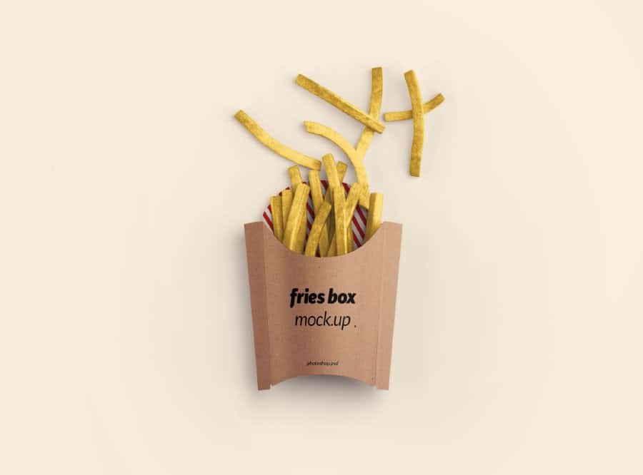 free french fries packaging mockup psd