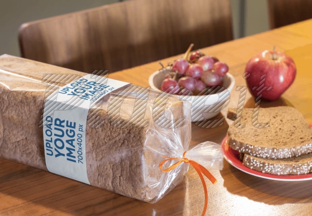 label mockup of a packaged loaf of bread