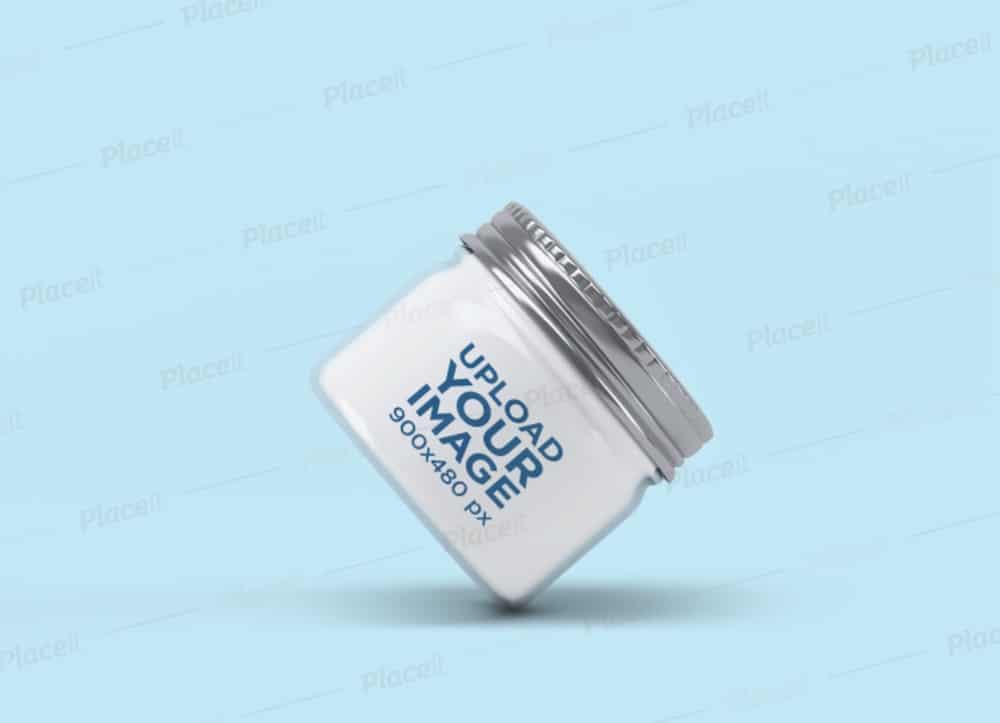 mockup of a small jar at an angle