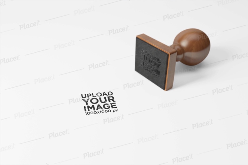 Rubber Ink Stamp with wooden handle - 20x20mm