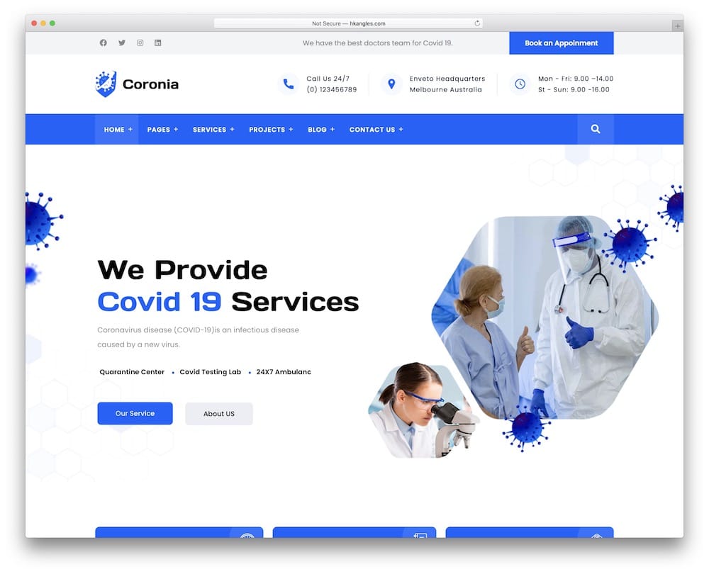 coronia wordpress hospital theme