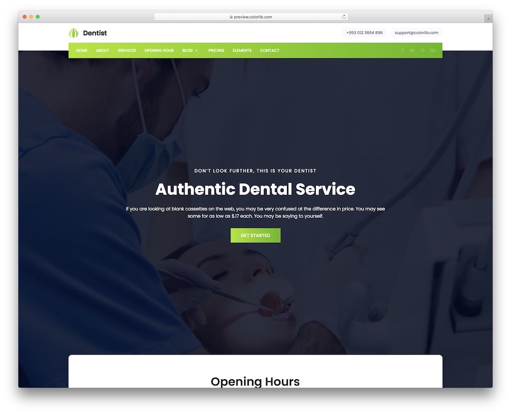 dentist free dentist website template