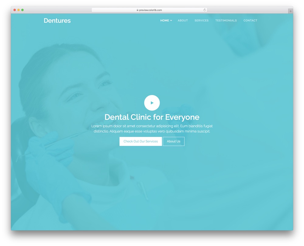 dentures free dentist website template