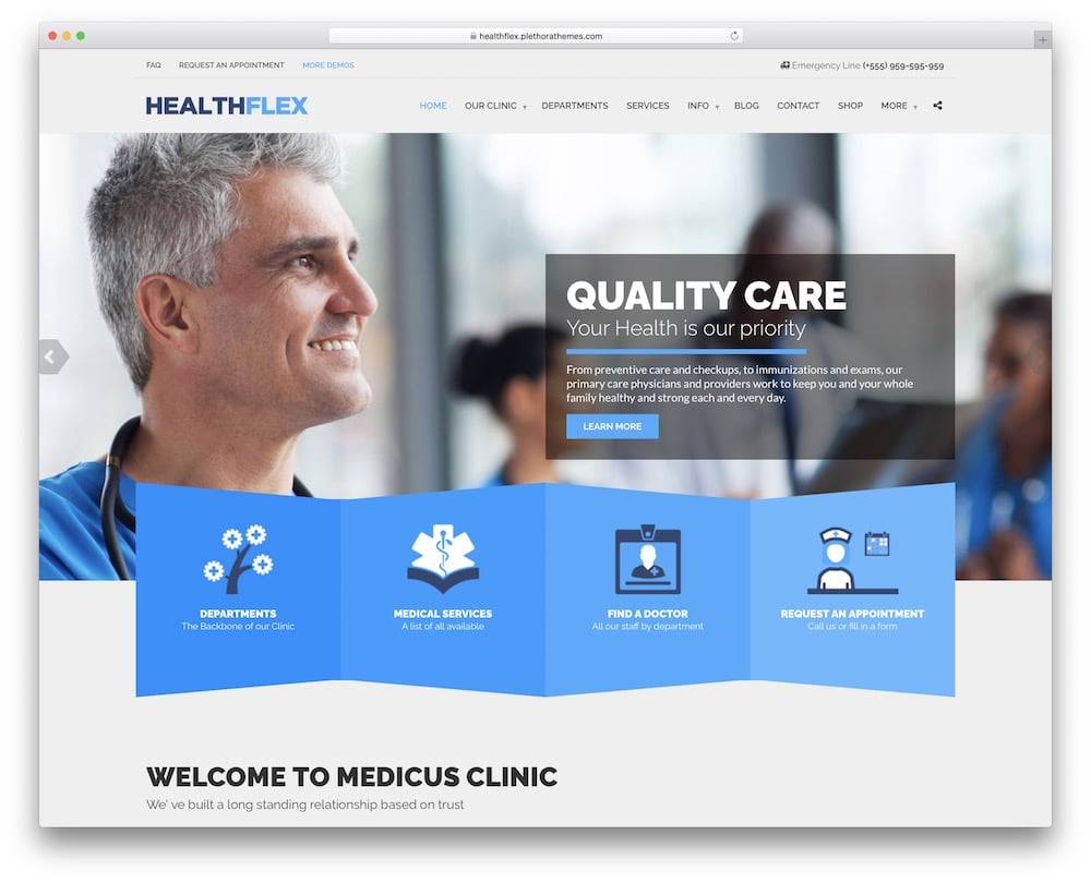 healthflex wordpress hospital theme