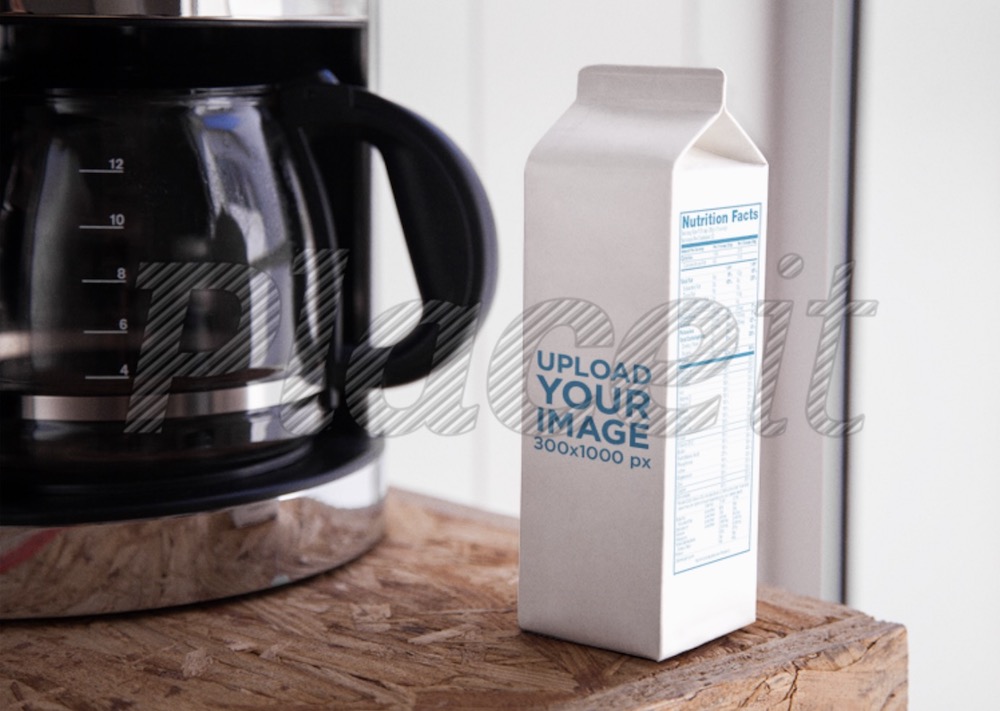 label mockup of a milk carton