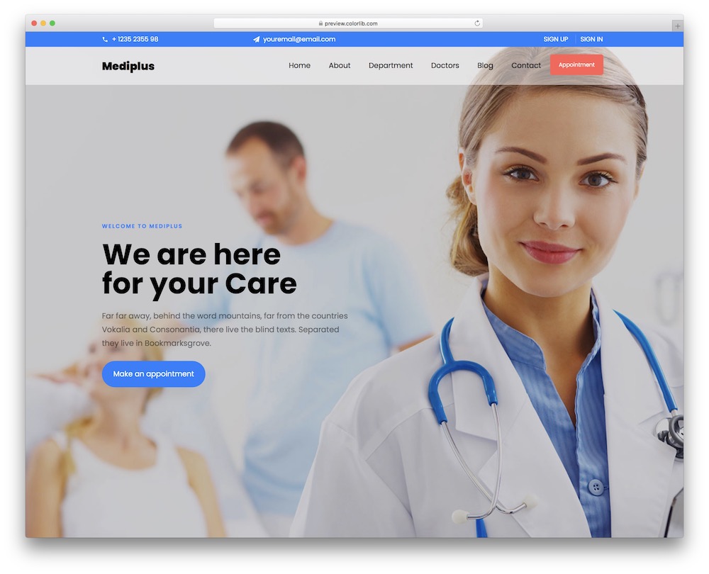 medi free dental website template