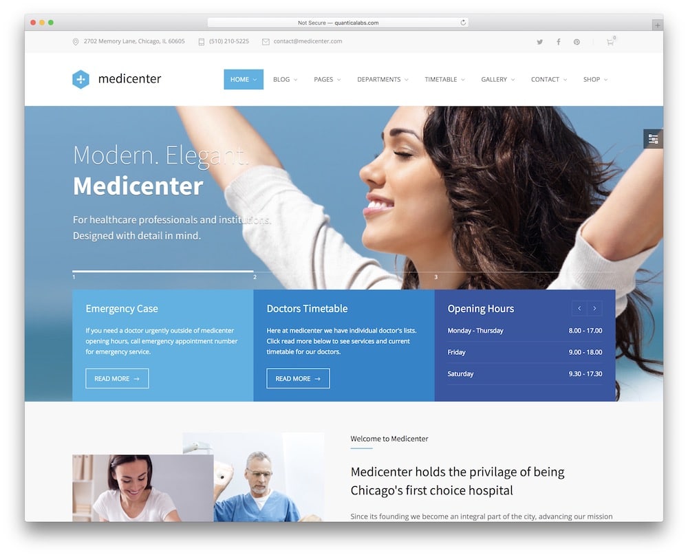 medicenter wordpress hospital theme