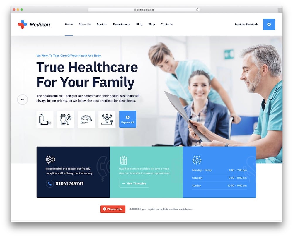 medikon wordpress hospital clinic theme