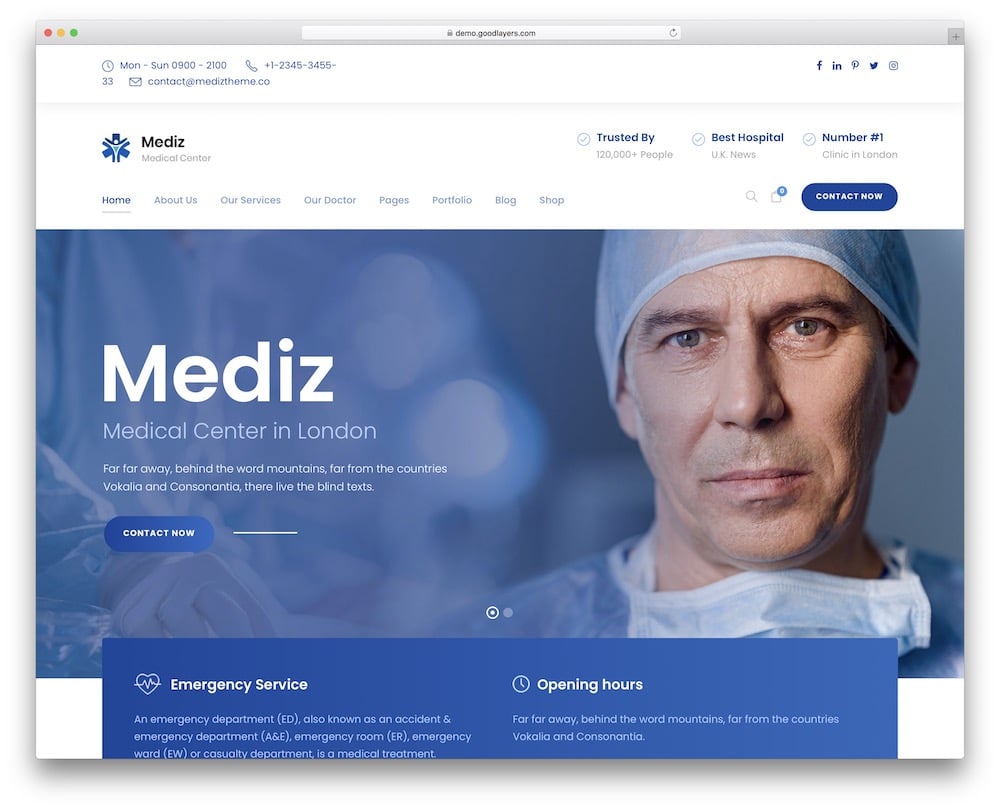 mediz wordpress hospital medical theme