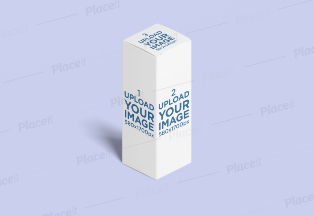 mockup of a vertical box in a minimalistic setting