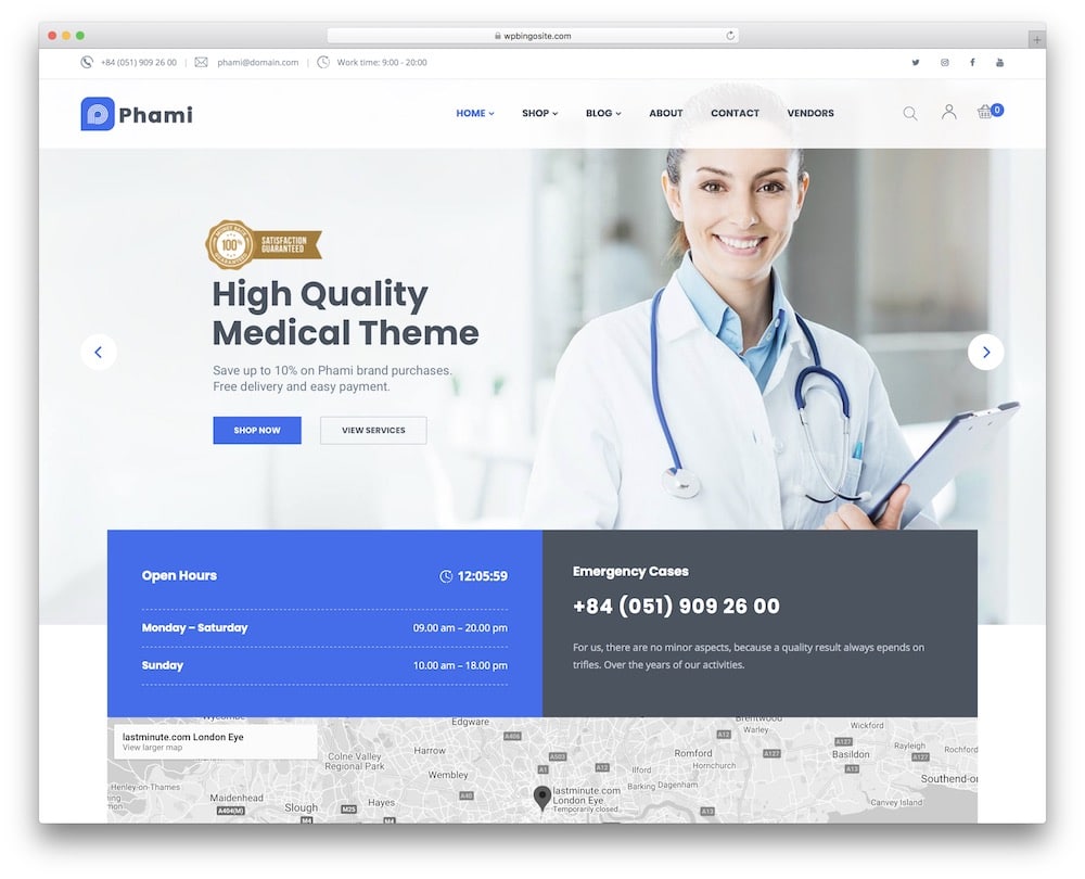 phami wordpress hospital theme