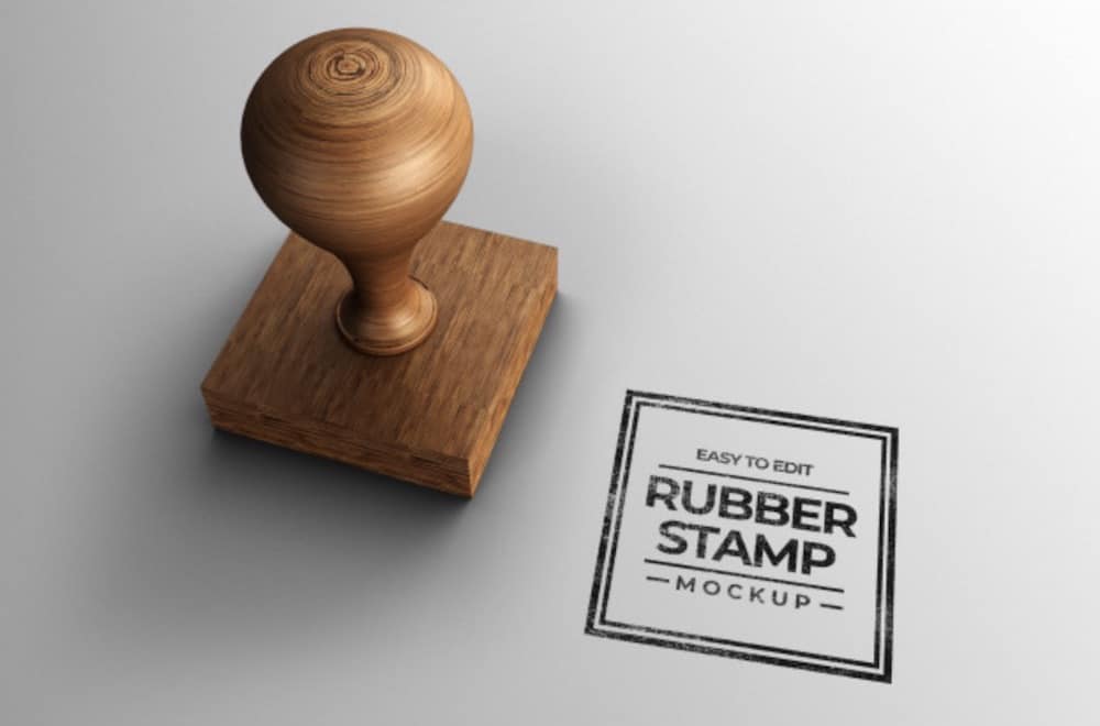 psd stamp mockup design