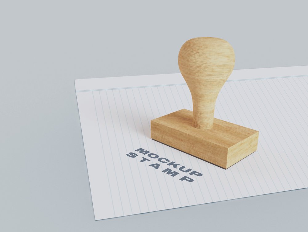 rectangular rubber stamp mockup