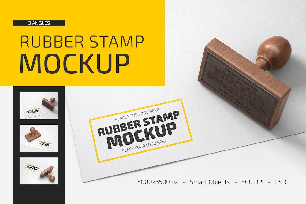 rubber stamp mockup set