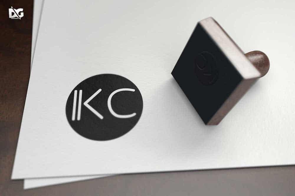 square stamp logo mockup free