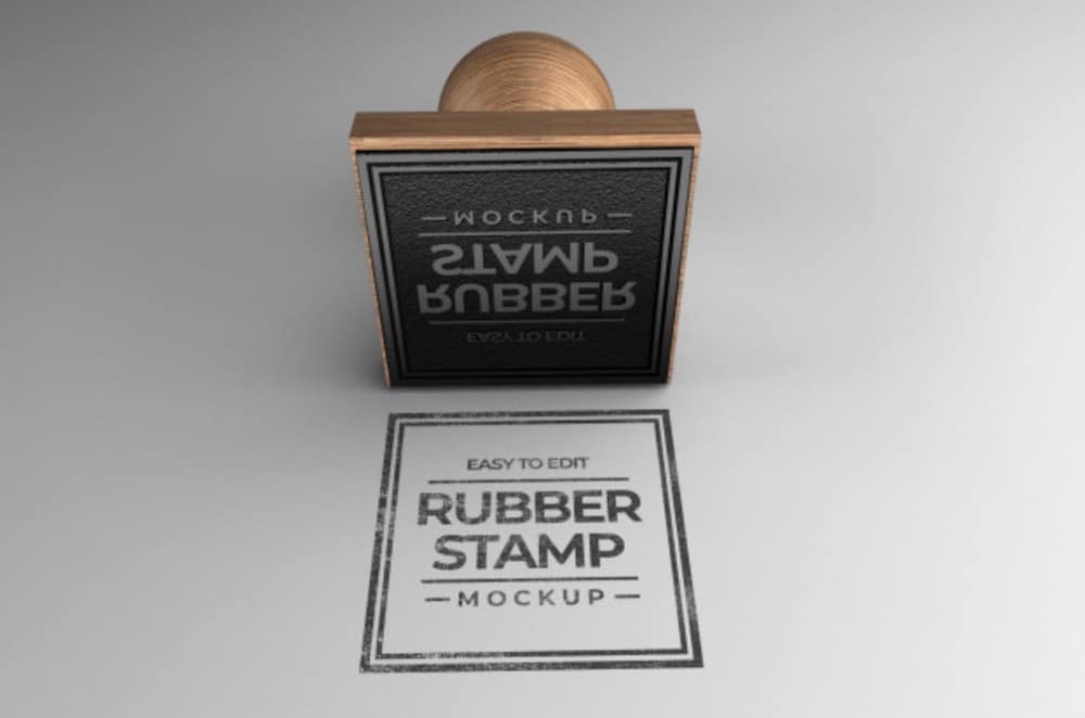 square stamp mockup psd