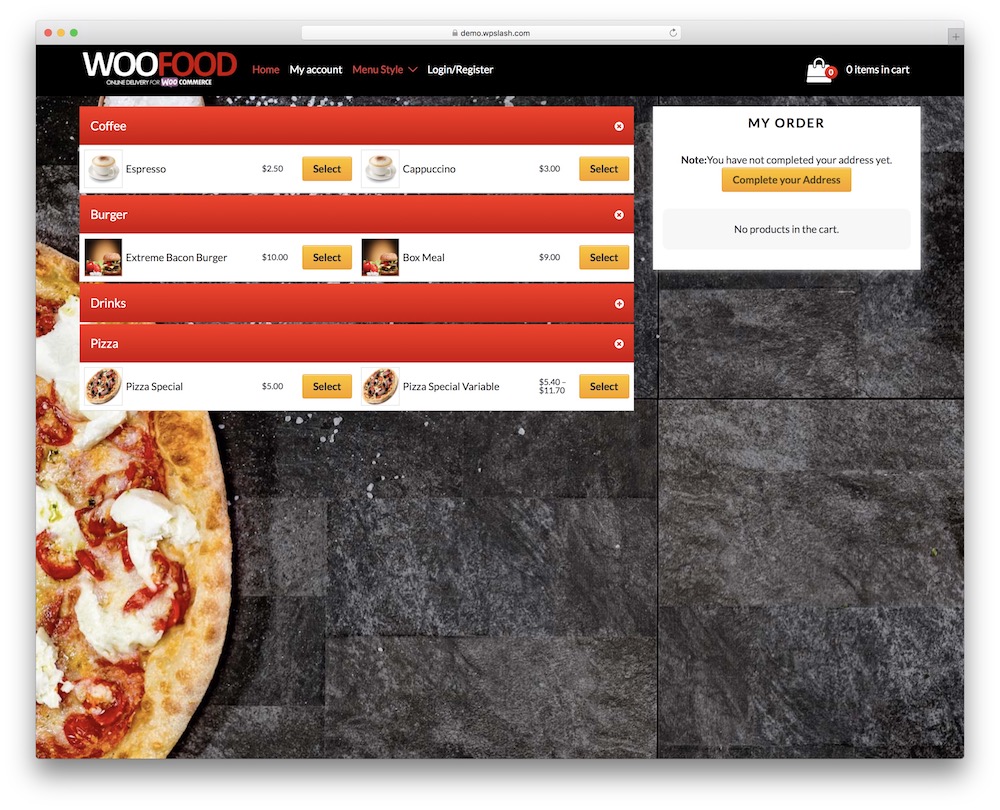 woofood wordpress food delivery plugin