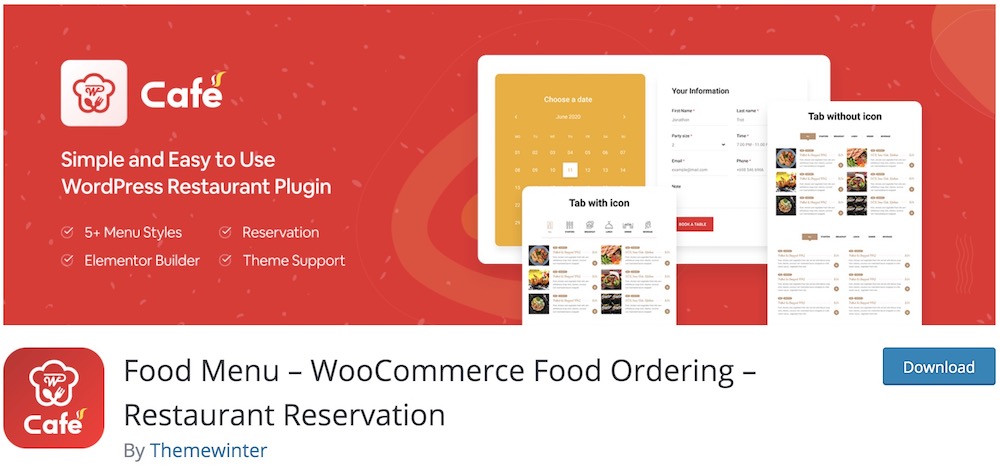 wp cafe wordpress food delivery plugin