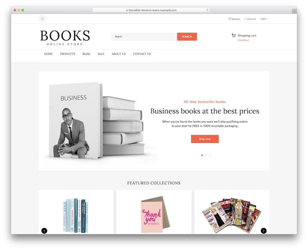 books shopify bookstore theme