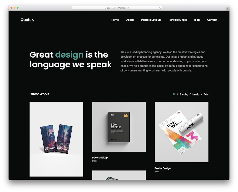 caster black and white wordpress theme