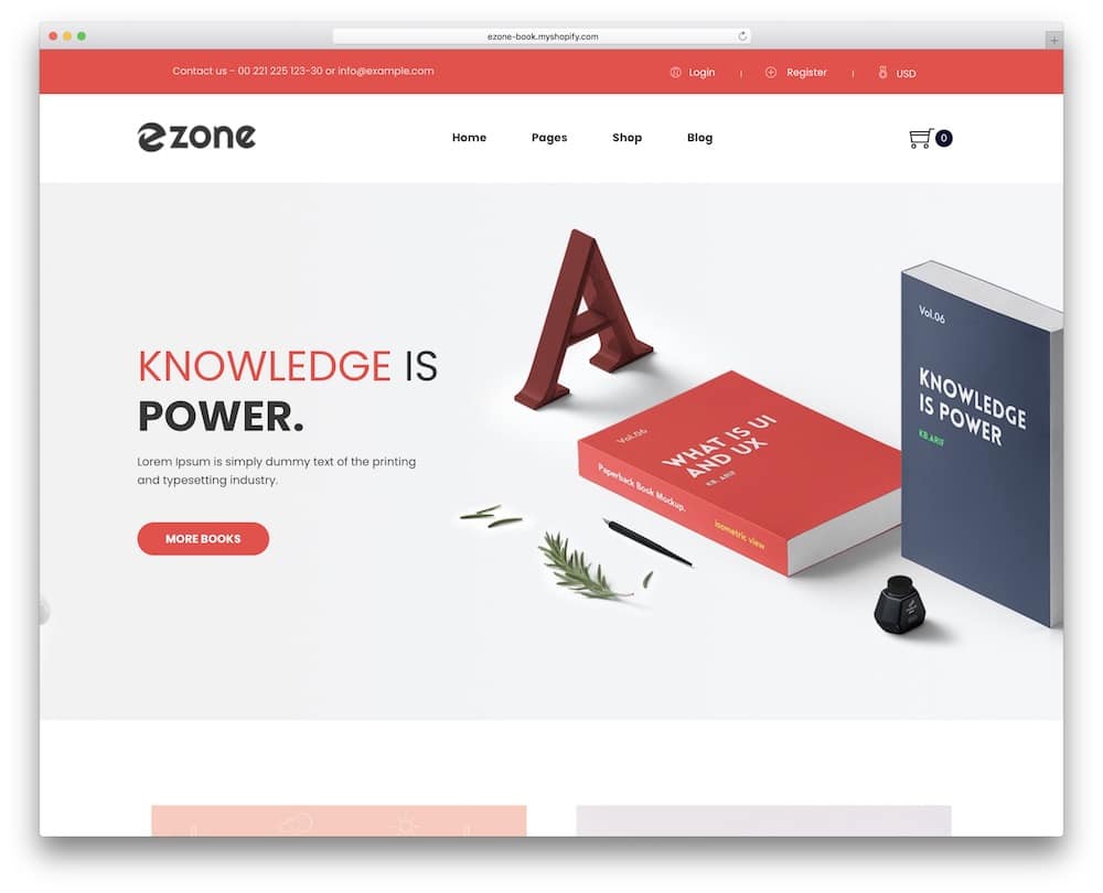 ezone shopify bookstore theme