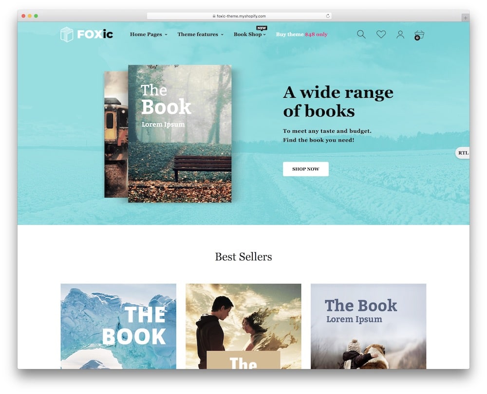 foxic shopify theme for book store