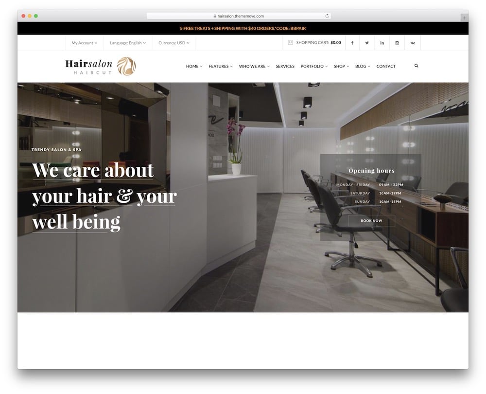 hairsalon wordpress theme