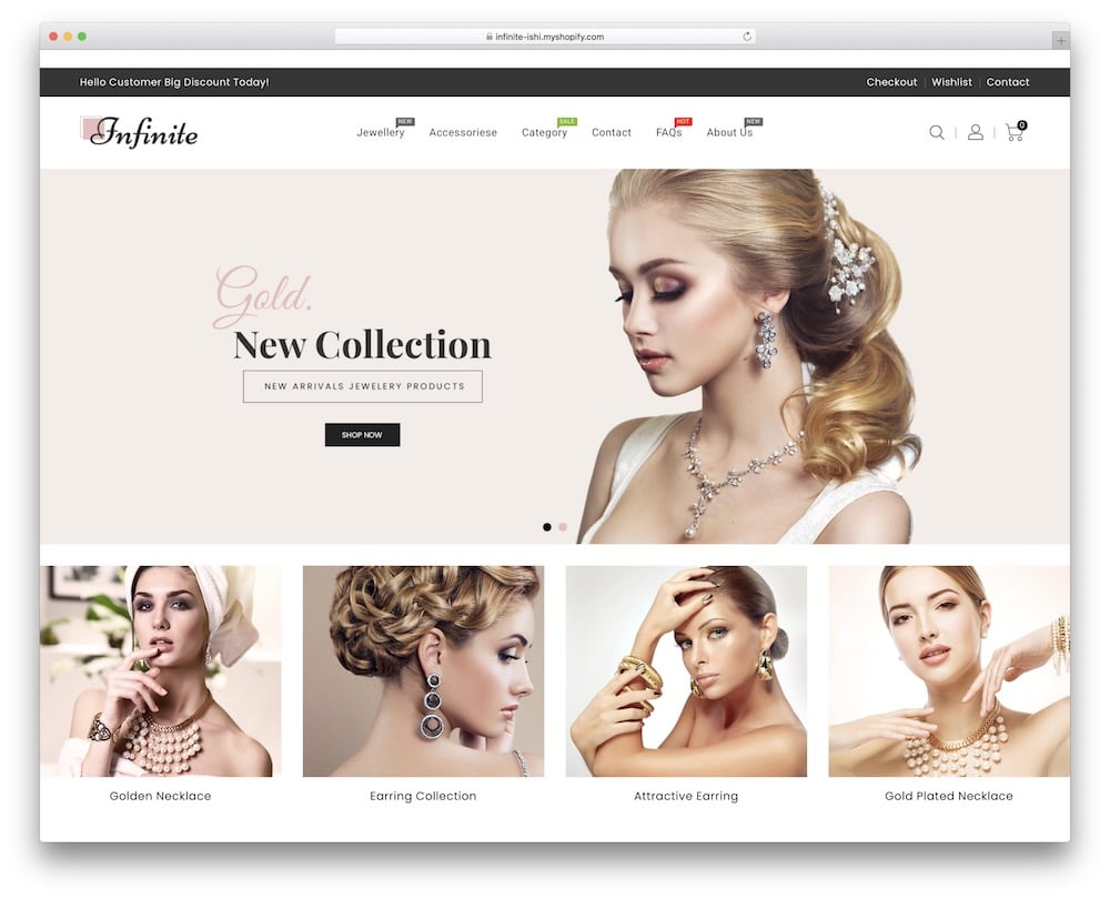 infinite shopify jewelry theme