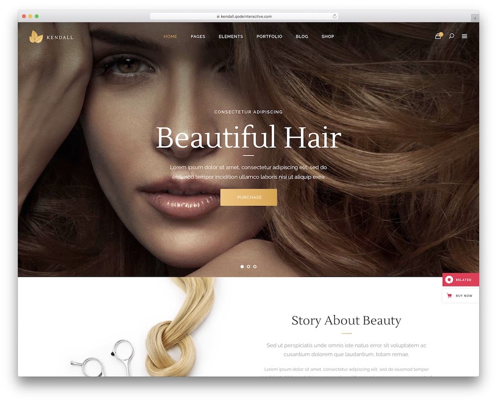 kendall hair salon wordpress theme