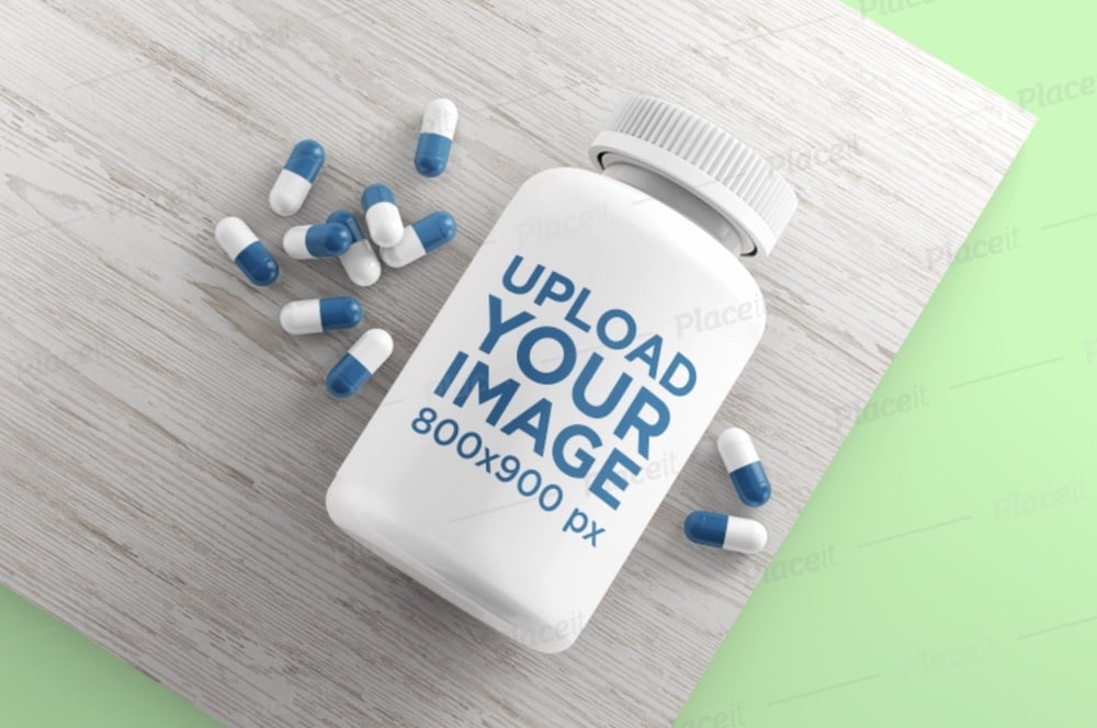 life-like pill bottle mockup