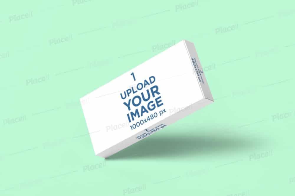 mockup of a floating closed pills box