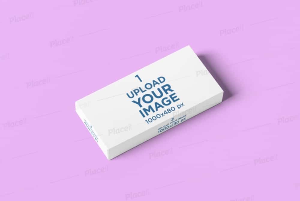 mockup of a pills box on a flat surface