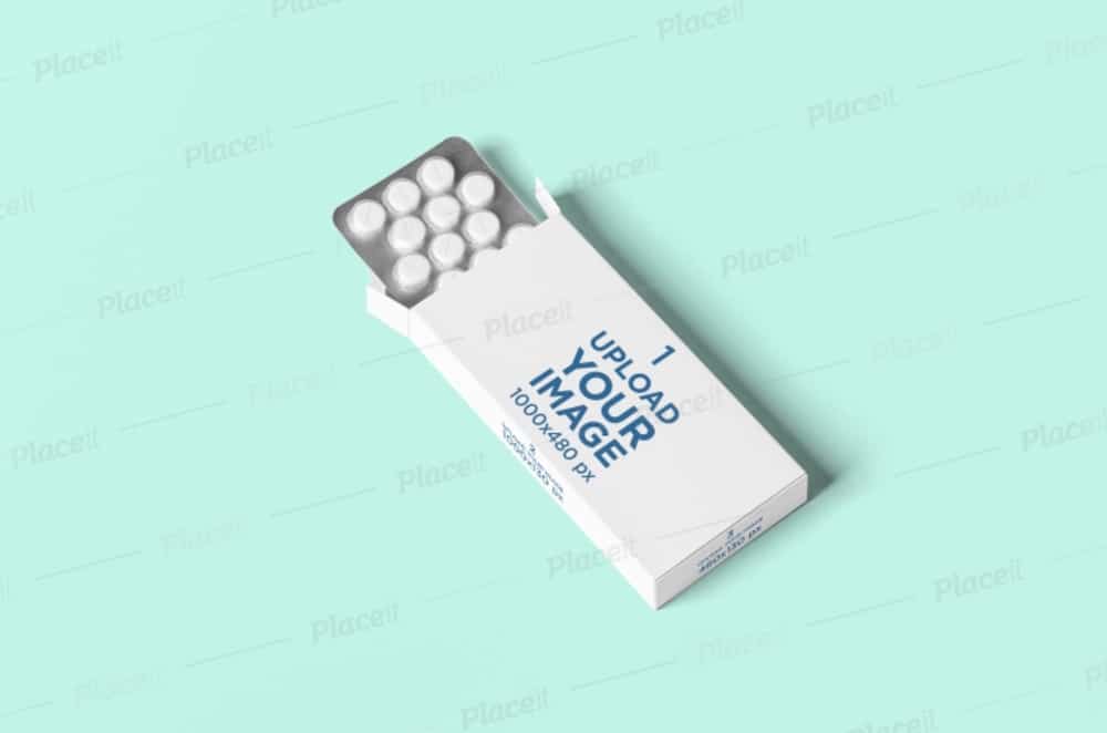 mockup of an open pills box