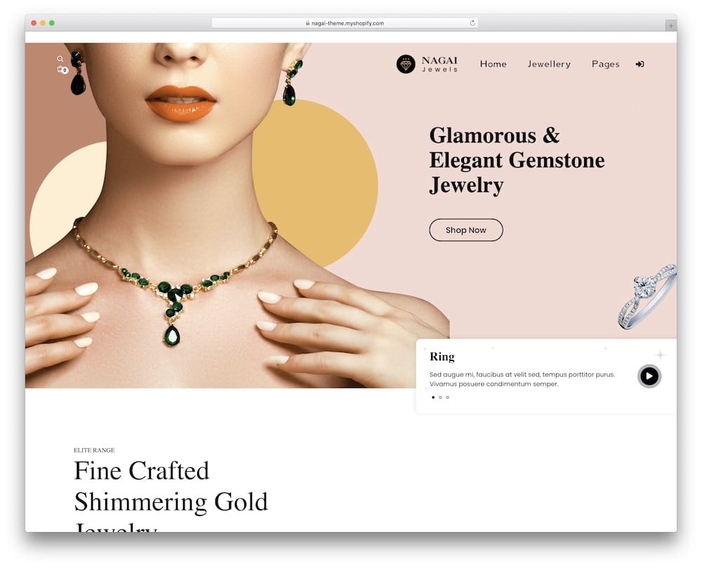 nagai shopify jewelry theme