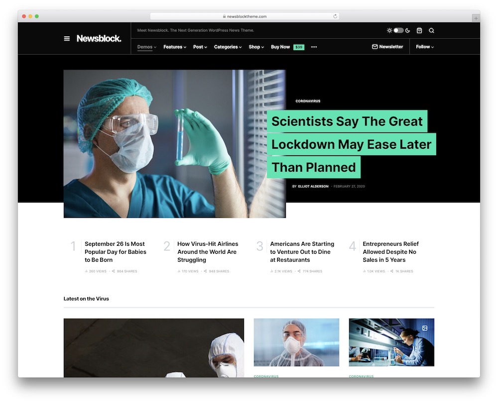 newsblock white wordpress theme