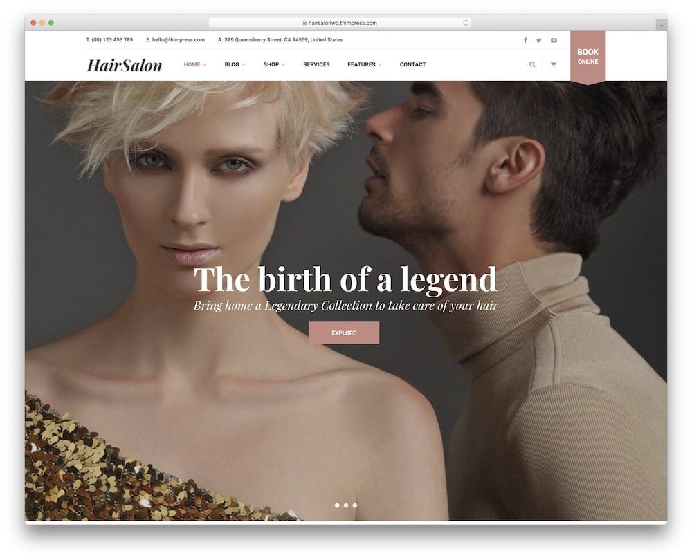 salox hair salon wordpress theme