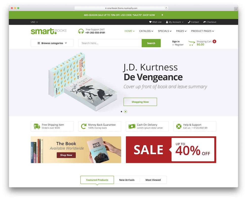 smartbook shopify book shop theme