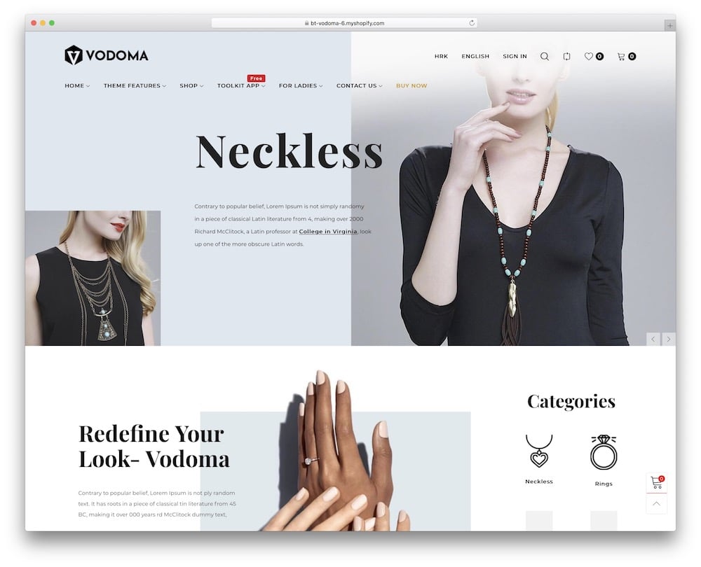 vodoma shopify accessories theme