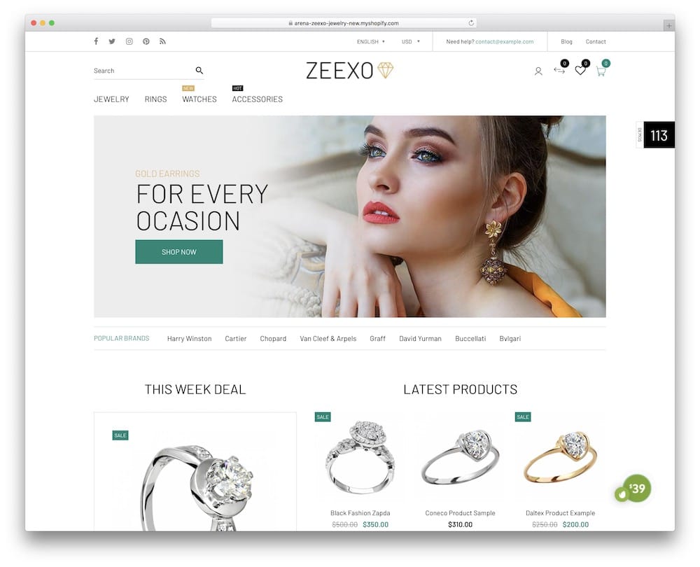 zeexo shopify accessories theme