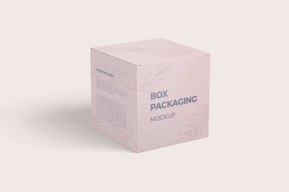 5 psd mockups of a square box