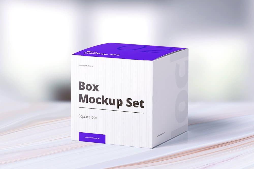 9 high-quality square box mockups