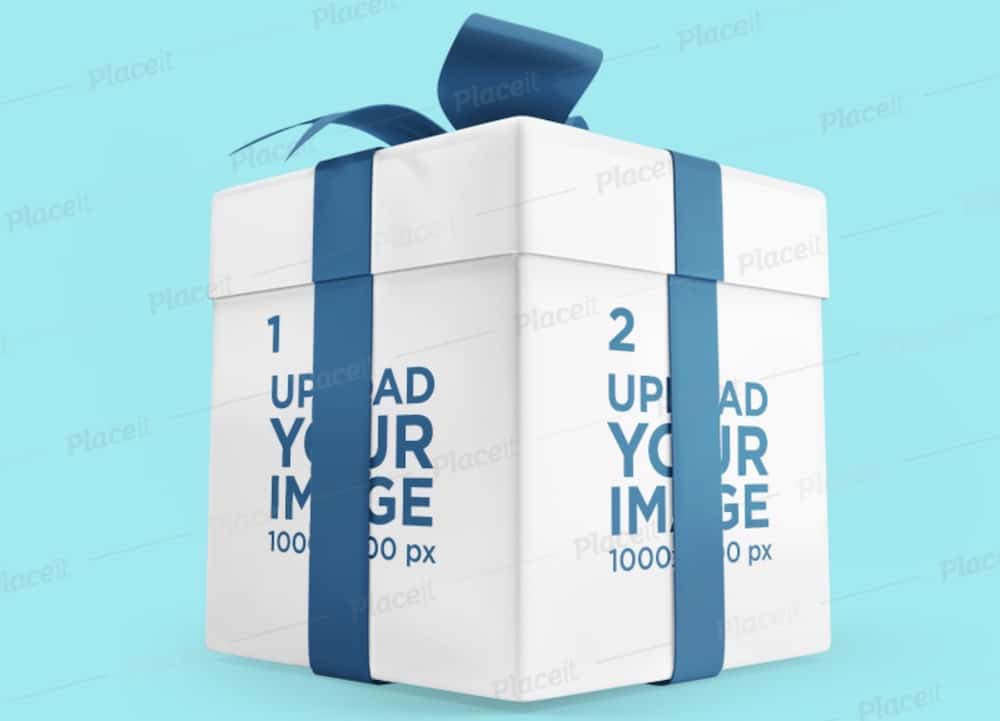 mockup of a square gift box