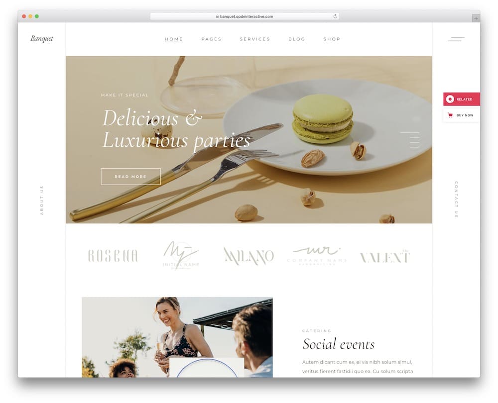 banquet catering wordpress theme