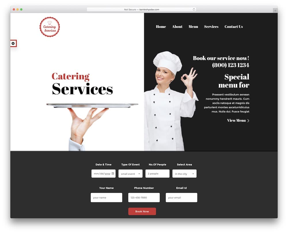 catering services wordpress theme